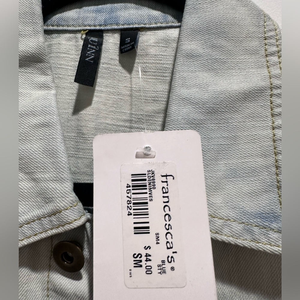 Francesca's Collections Light Blue Denim Vest - Picture 3 of 3